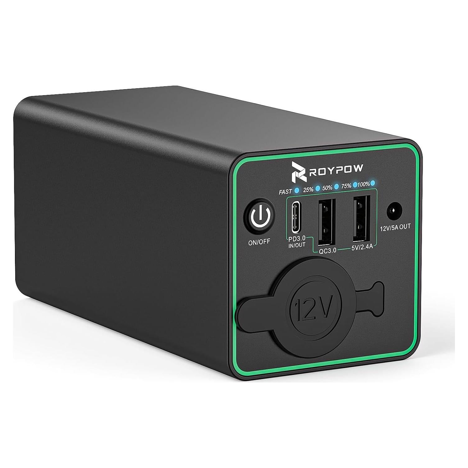 Cargador Portátil RoyPow 30W PD 86.58Wh para Laptop y Camping