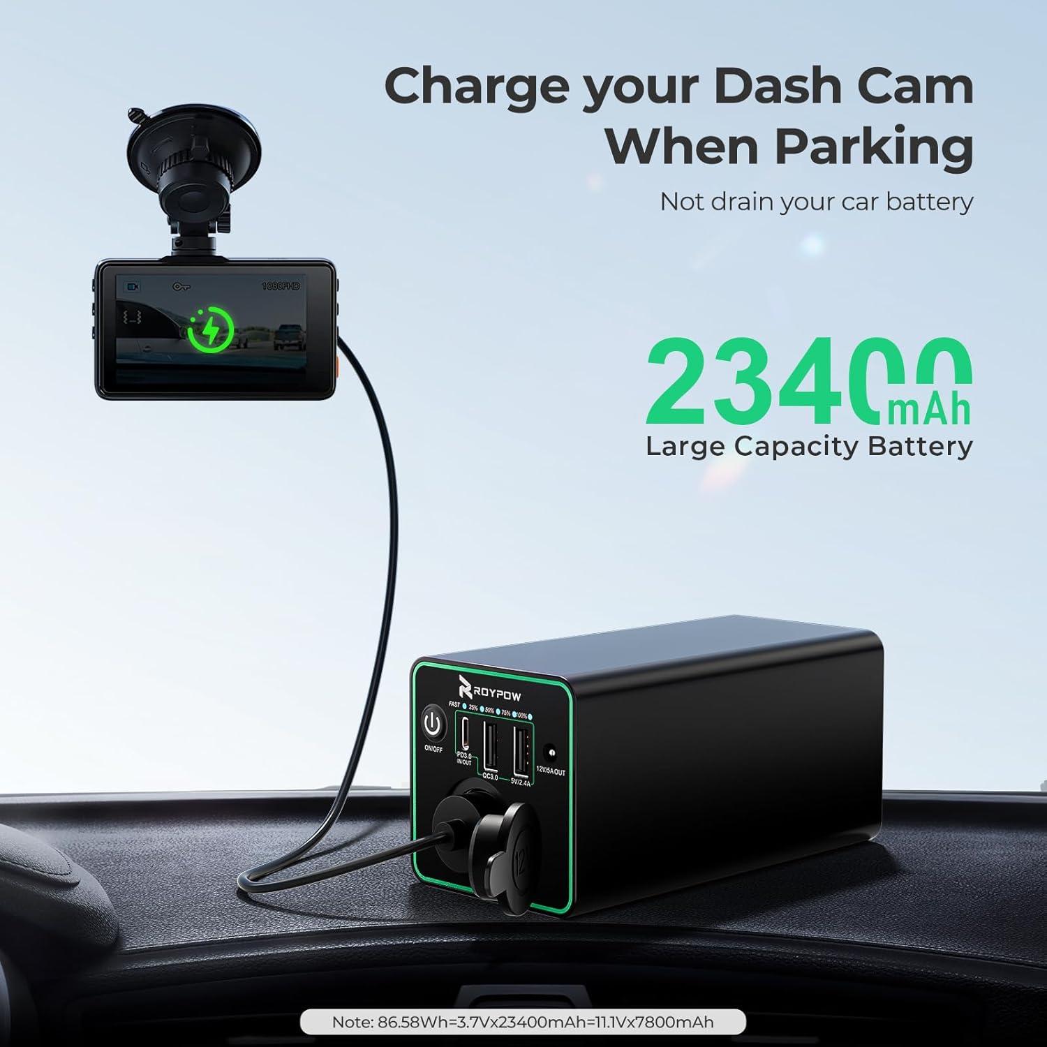 Cargador Portátil RoyPow 30W PD 86.58Wh para Laptop y Camping