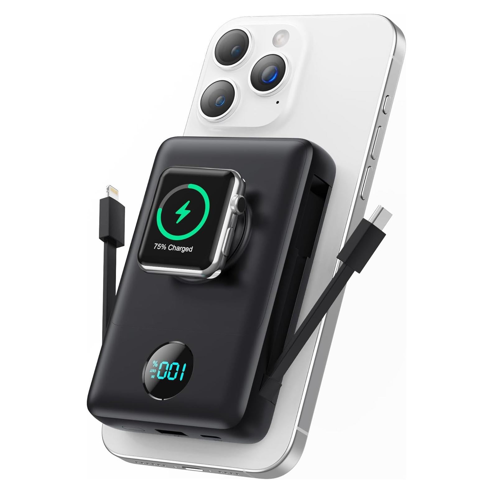 Cargador Portátil Magnético 10800mAh para iPhone y Apple Watch