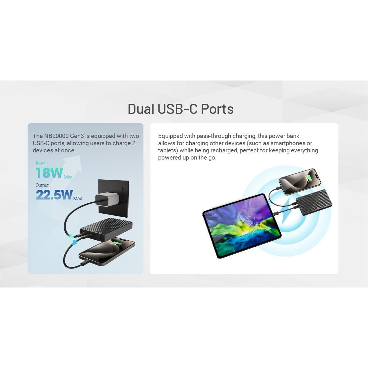 Banco de Energía Nitecore NB20000 Gen 3 20000mAh Carga Rápida