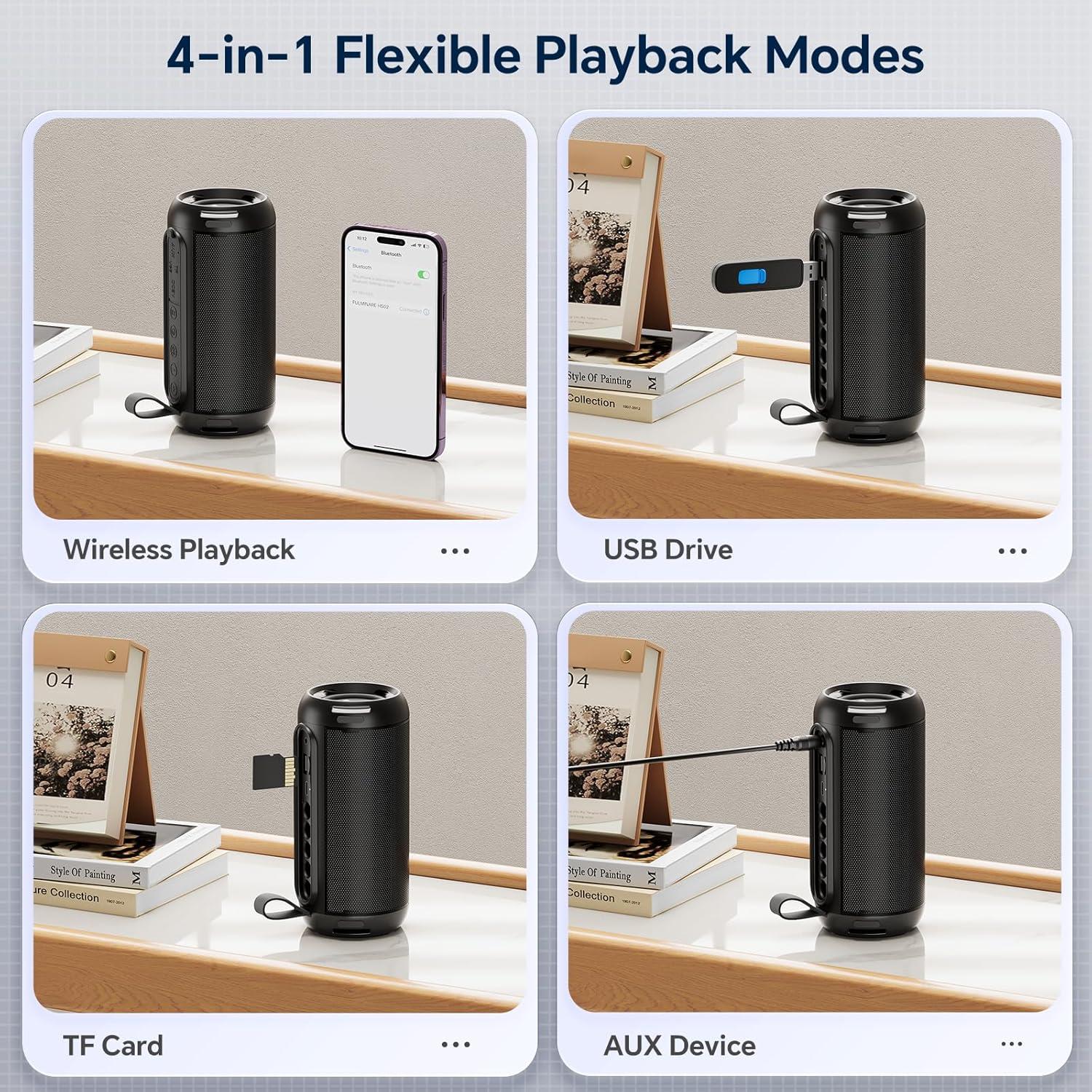 Altavoz Bluetooth FULMINARE HS12 26W Impermeable IPX5 Negro