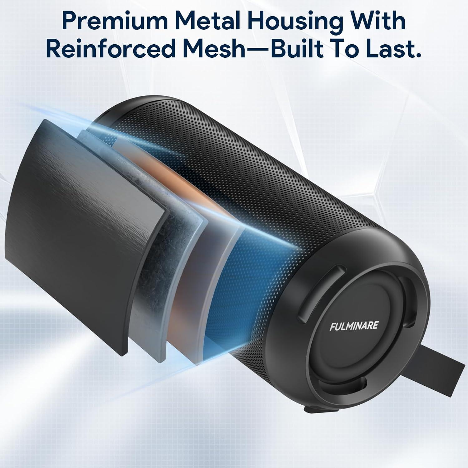 Altavoz Bluetooth FULMINARE HS12 26W Impermeable IPX5 Negro