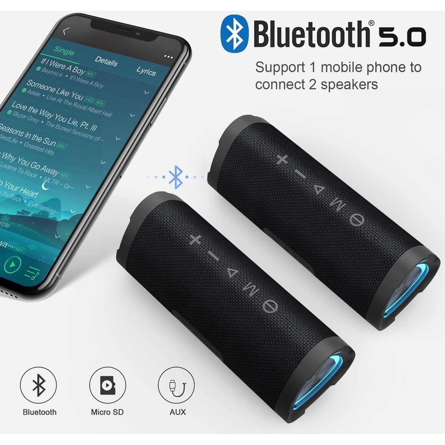 Altavoz Bluetooth Vanzon V40 Portátil IPX7 24W 24H Negro