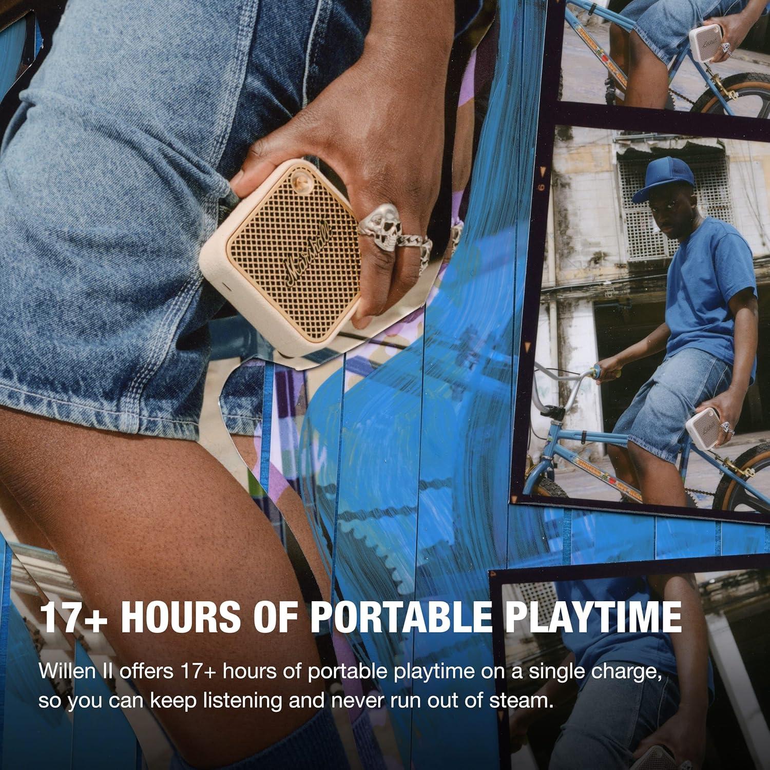 Altavoz Portátil Bluetooth Marshall Willen II - Crema, 17h Batería