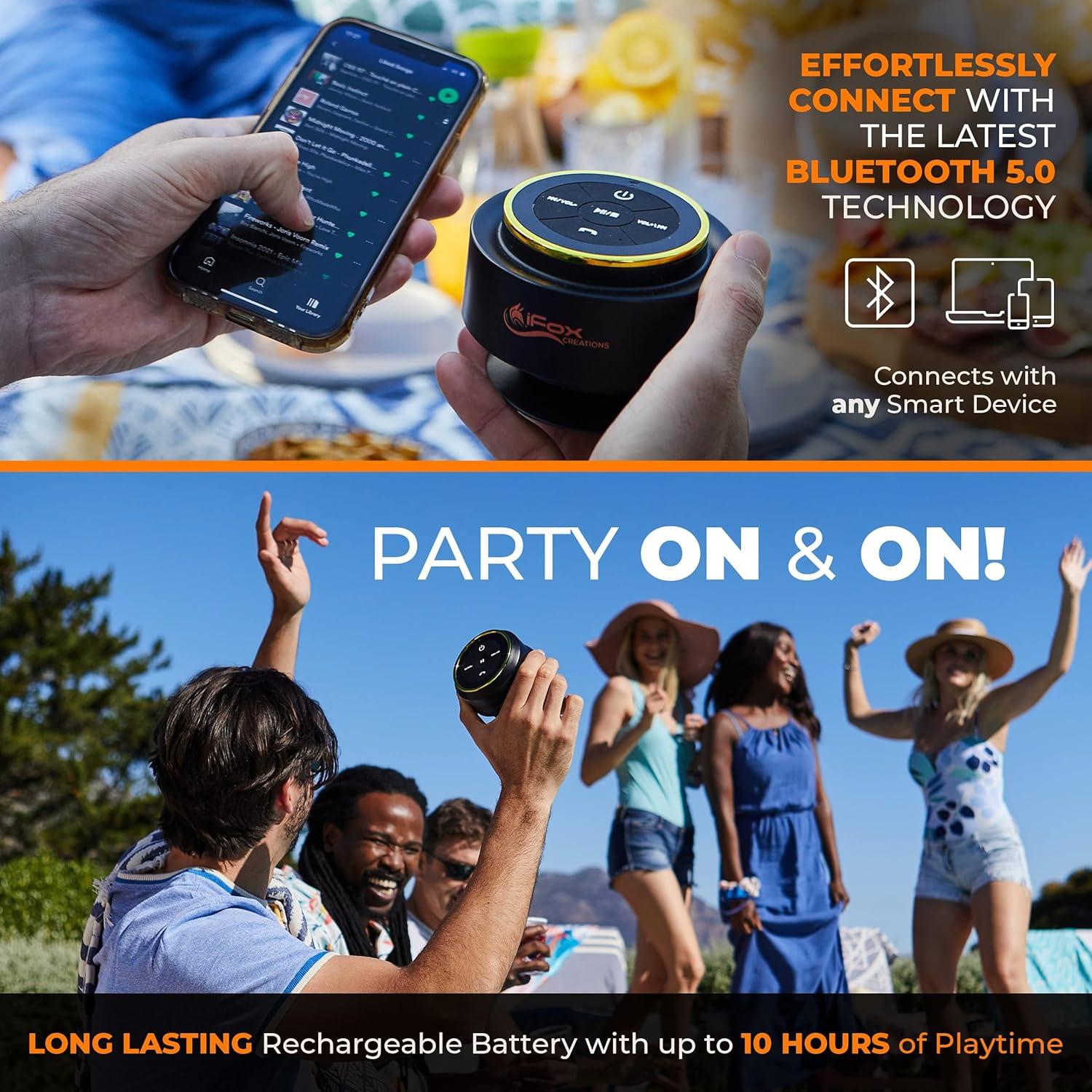 Altavoz Bluetooth iFox IPX7 Portátil Impermeable para Ducha
