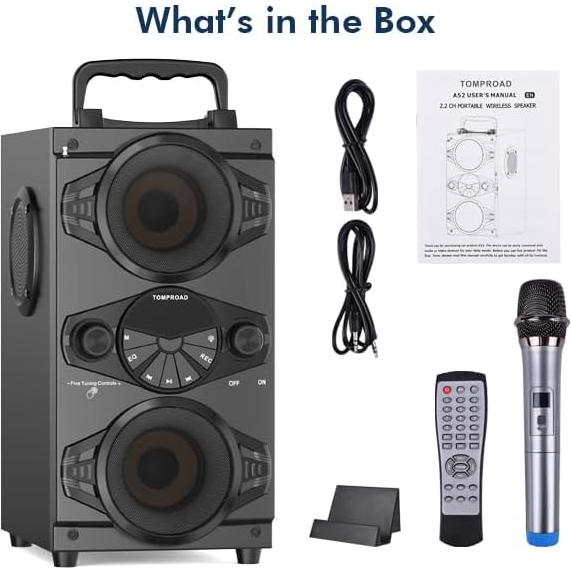 Altavoz Bluetooth TOMPROAD A52 60W Inalámbrico con Subwoofer