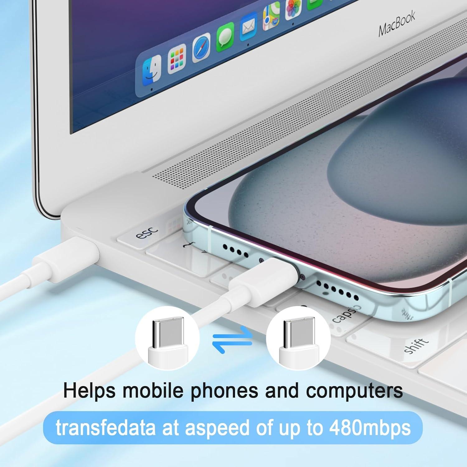 Cargador Rápido de Pared ILOUYU USB-C 4 Paquetes con Cable 6 pies