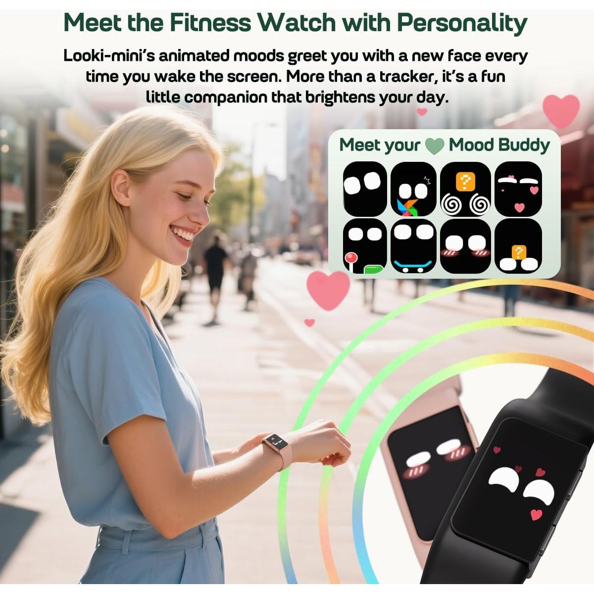 Reloj Inteligente FITVII Looki-mini AMOLED 1.01" Negro