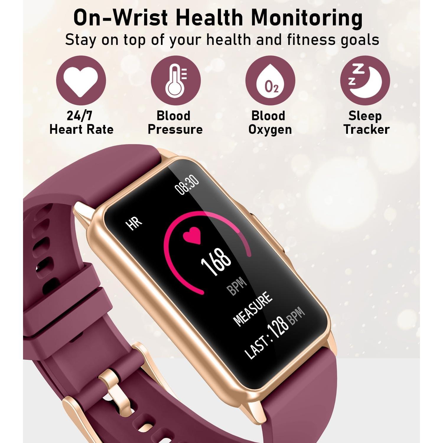 Reloj Inteligente Mindrose H80 Fitness 1.47" Burdeos IP68