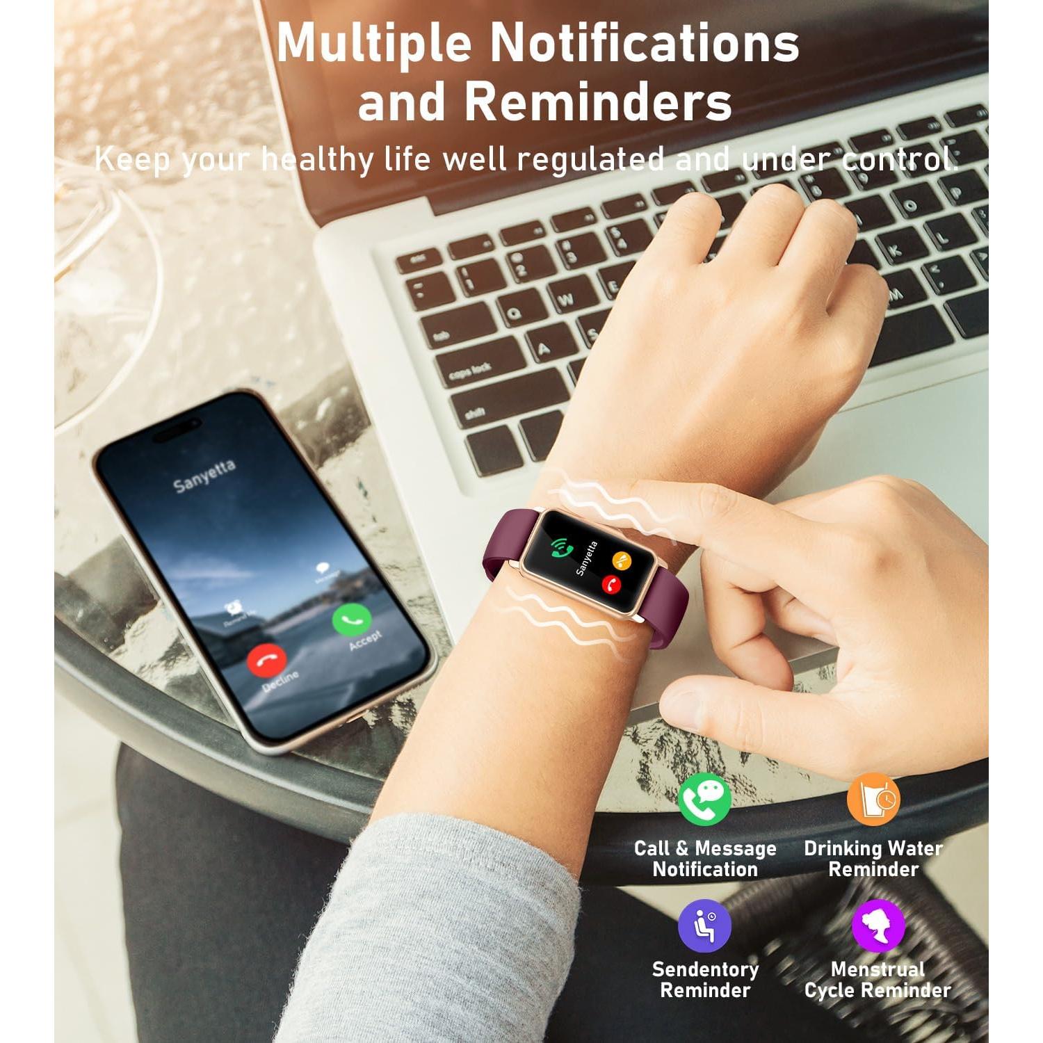 Reloj Inteligente Mindrose H80 Fitness 1.47" Burdeos IP68