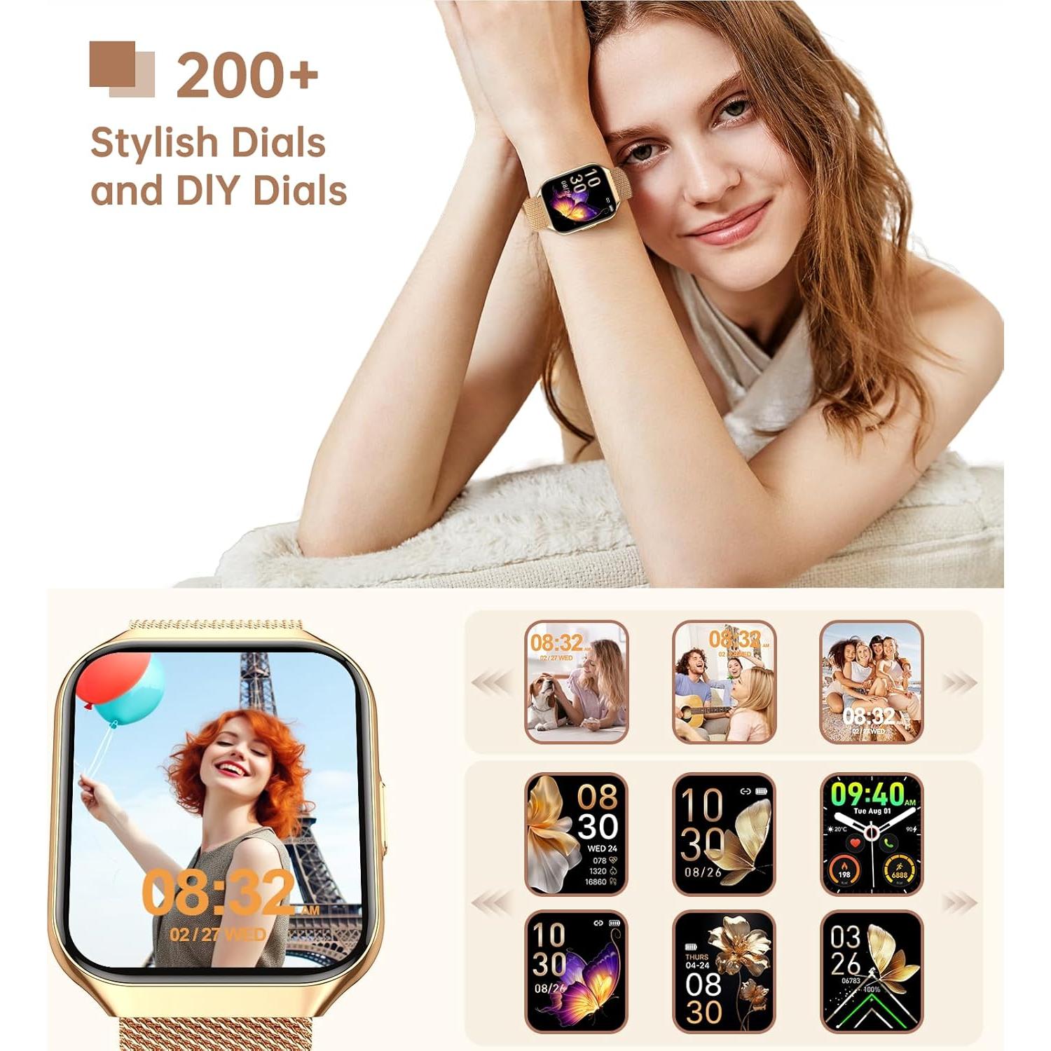 Reloj Inteligente Dorado Taopodo 1.91" Fitness IP68