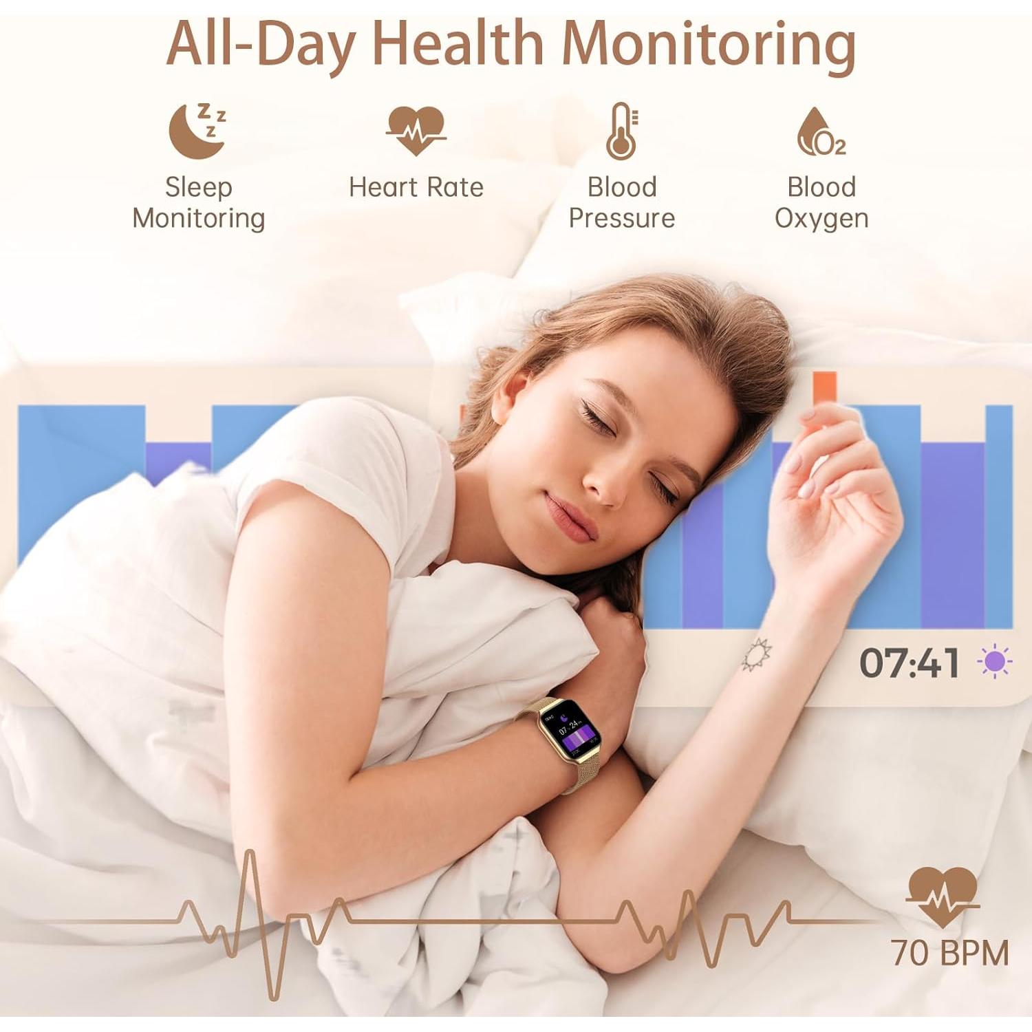 Reloj Inteligente Dorado Taopodo 1.91" Fitness IP68