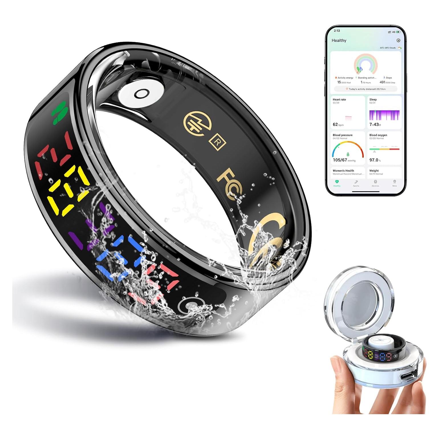 Anillo Inteligente Rmana R12 - Monitoreo Salud y Fitness Negro 8