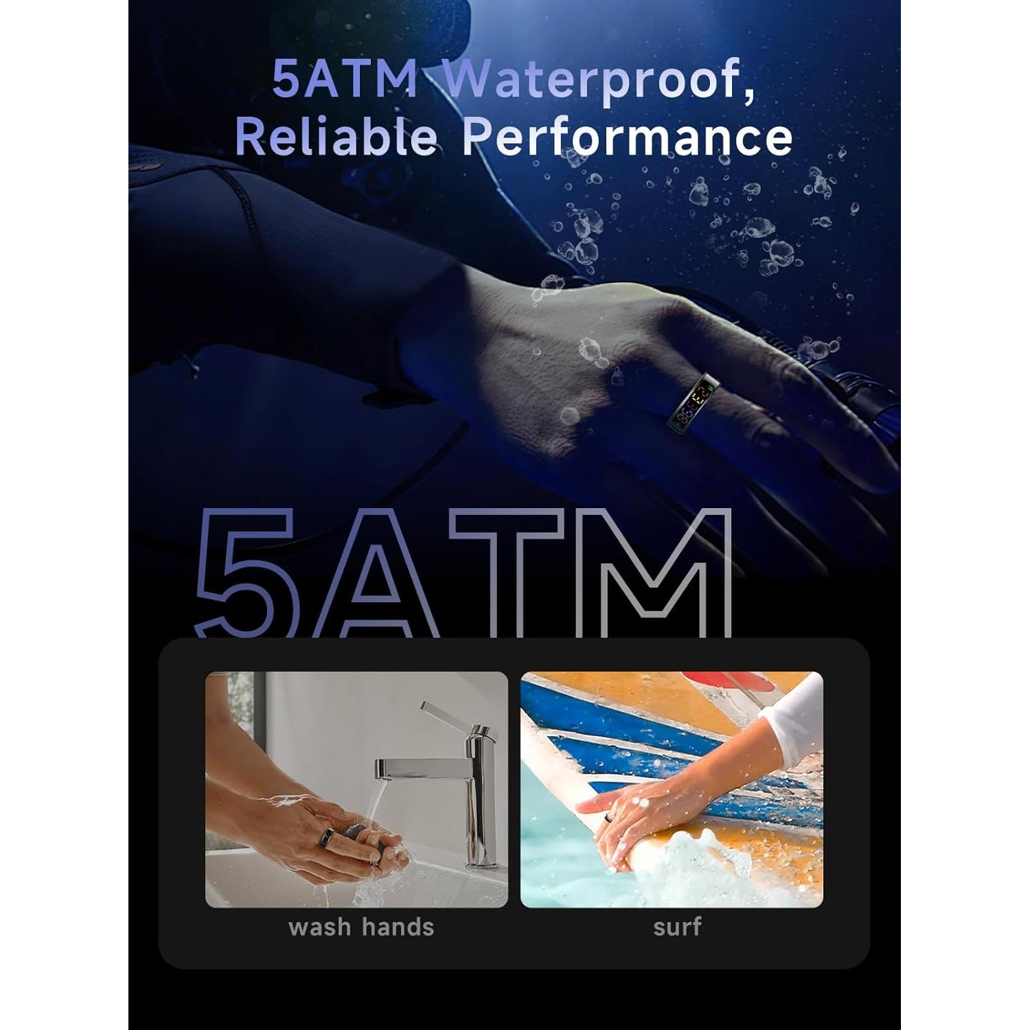 Anillo Inteligente Rmana R12 - Monitoreo Salud y Fitness Negro 8