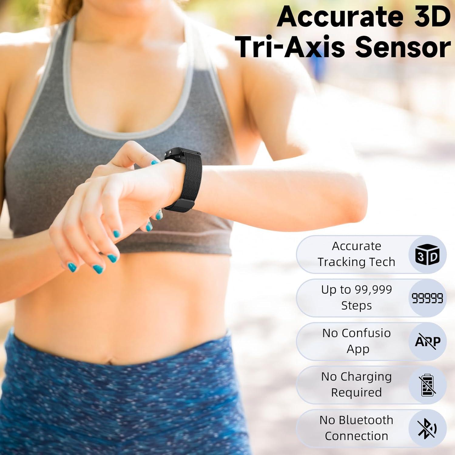 Reloj Pedometría 3D U-Trak CR-908 Correa Magnética Negro