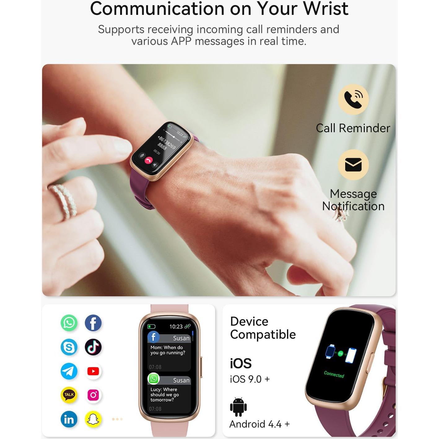 Reloj Inteligente RUXINGX CS5 para Mujeres con Monitor de Salud