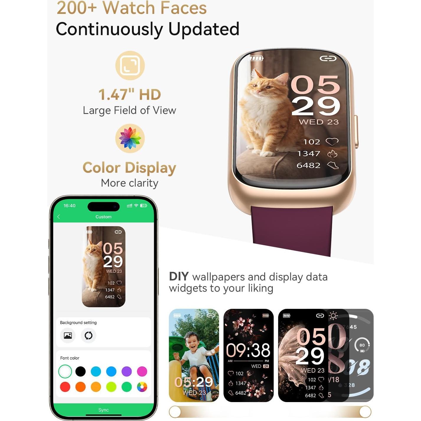 Reloj Inteligente RUXINGX CS5 para Mujeres con Monitor de Salud