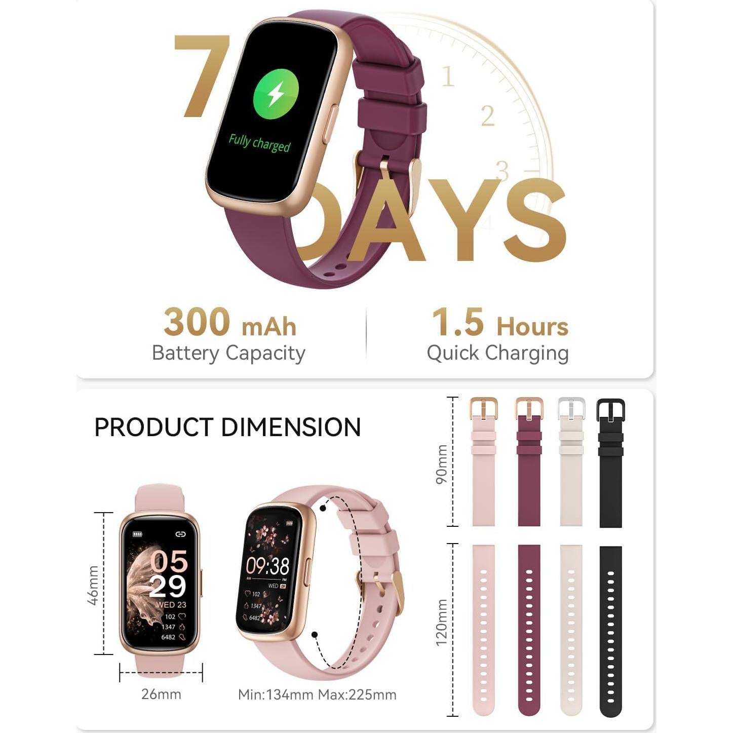 Reloj Inteligente RUXINGX CS5 para Mujeres con Monitor de Salud