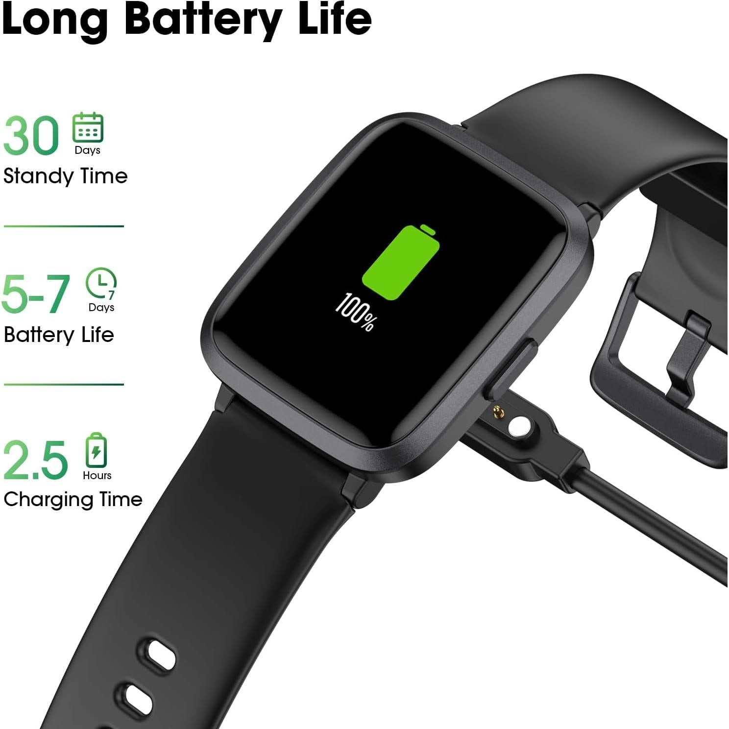 Reloj de Fitness POIUZET con Monitoreo de Oxígeno y Frecuencia Cardíaca