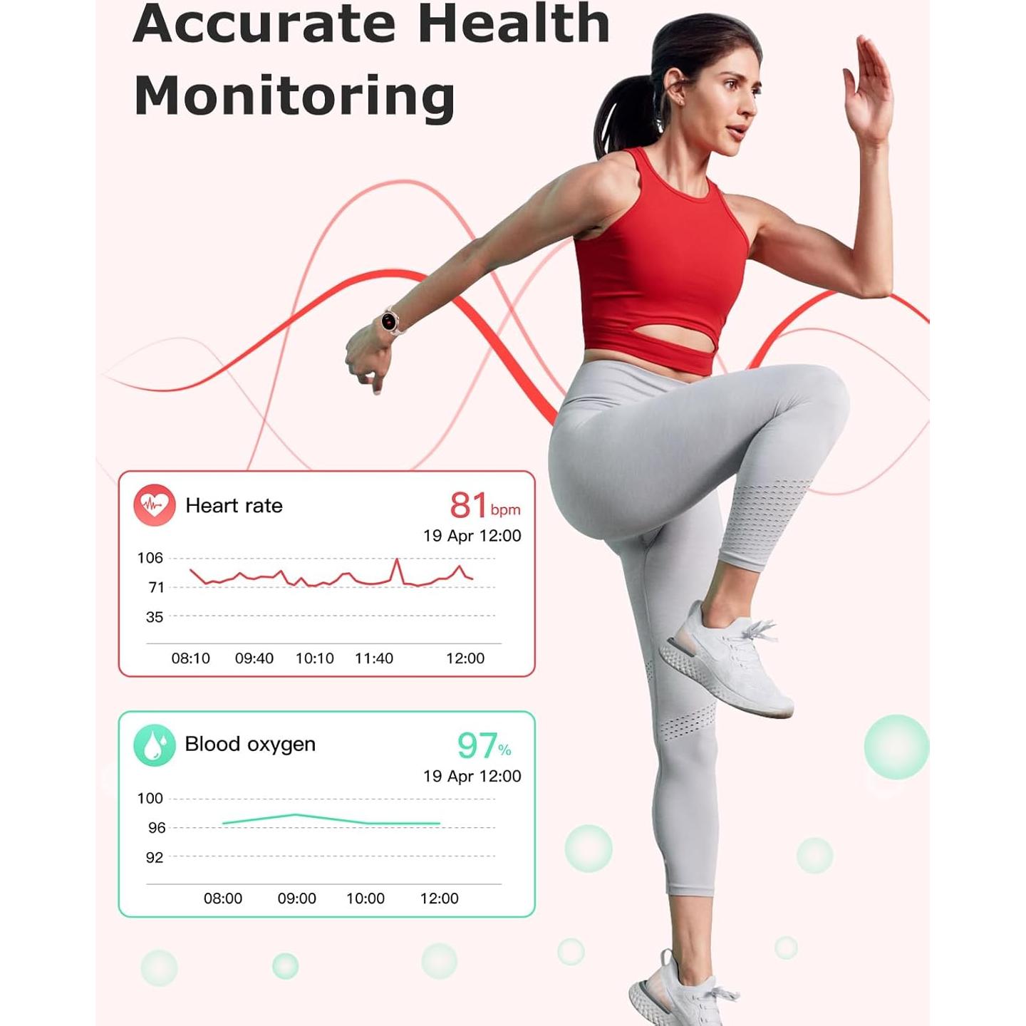 Reloj de Fitness SHANG WING Lynn para Mujeres - Monitor de Sueño y Llamadas Bluetooth