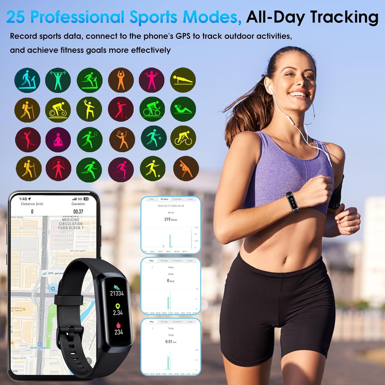 Rastreador de Fitness VUHIGIB con Pantalla AMOLED 1.1"