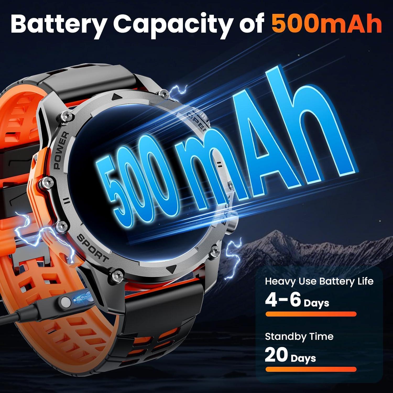 Reloj Inteligente Militar Hwagol 1.52" con 100 Modos de Deporte