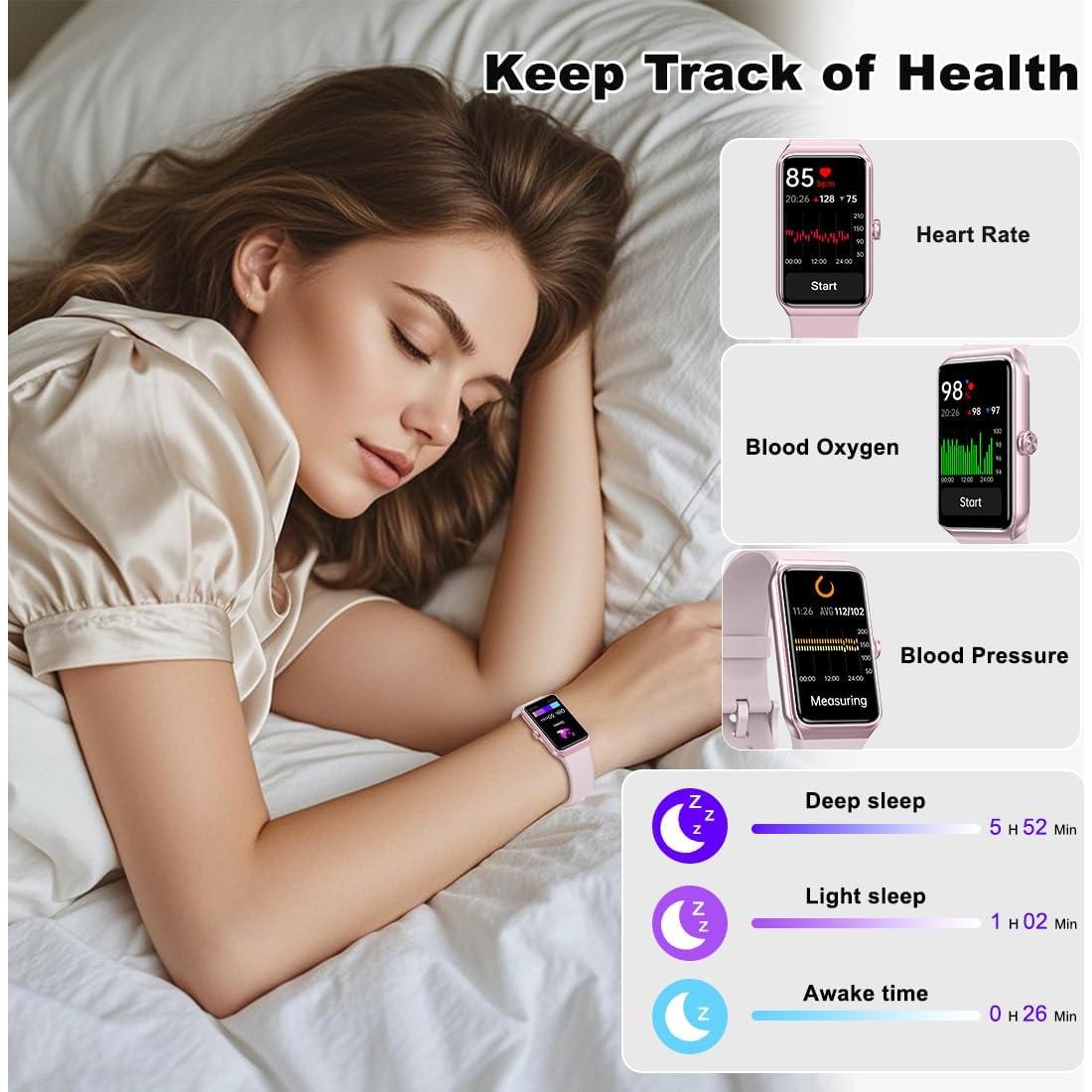 Rastreador de Fitness Auxiou Rosa - Reloj Inteligente 1.47"