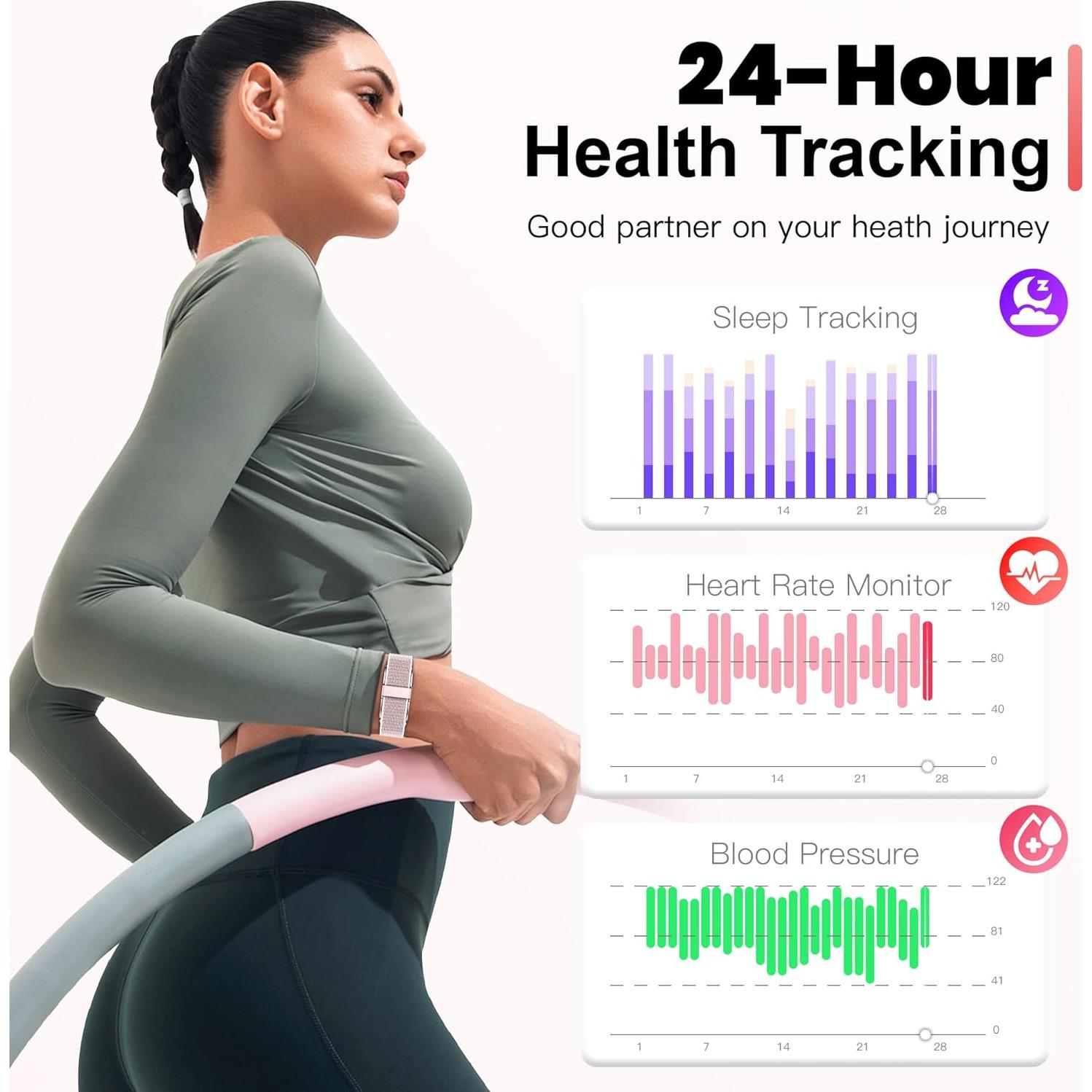 Rastreador de Sueño y Fitness SHENZHEN 24/7 IP68 Rosa