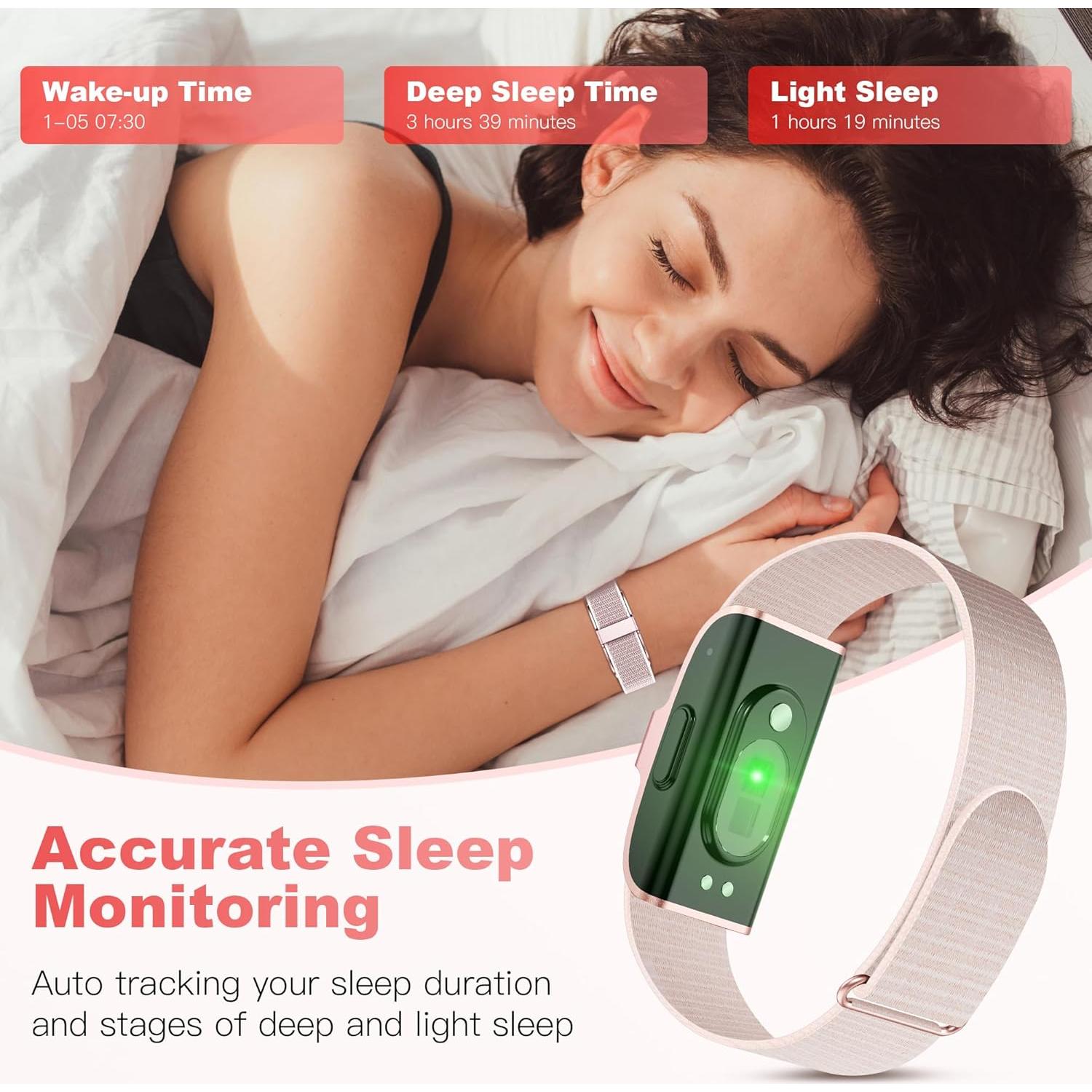 Rastreador de Sueño y Fitness SHENZHEN 24/7 IP68 Rosa