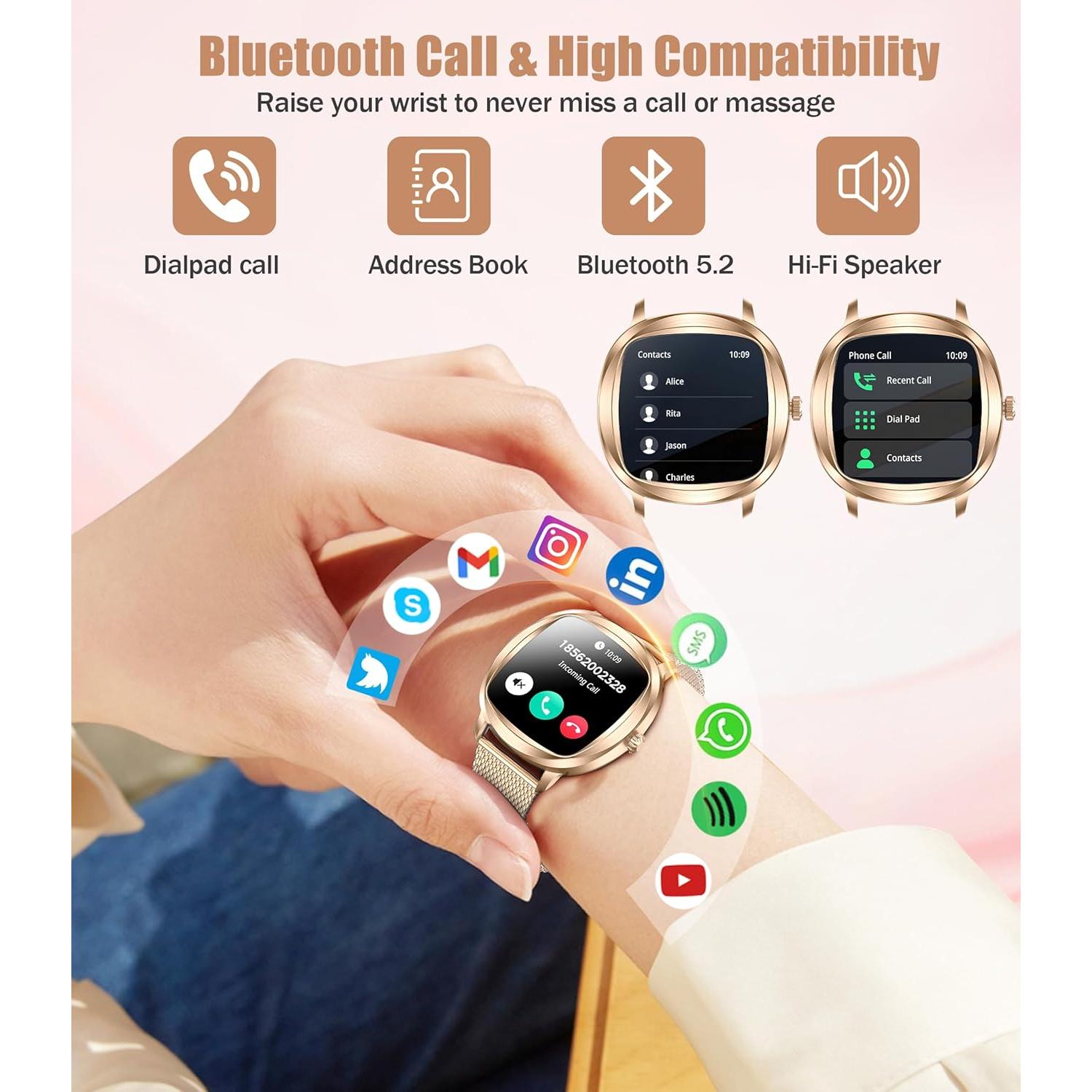 Reloj Deportivo Inteligente GLPYR H58 Dorado 1.72" IP68