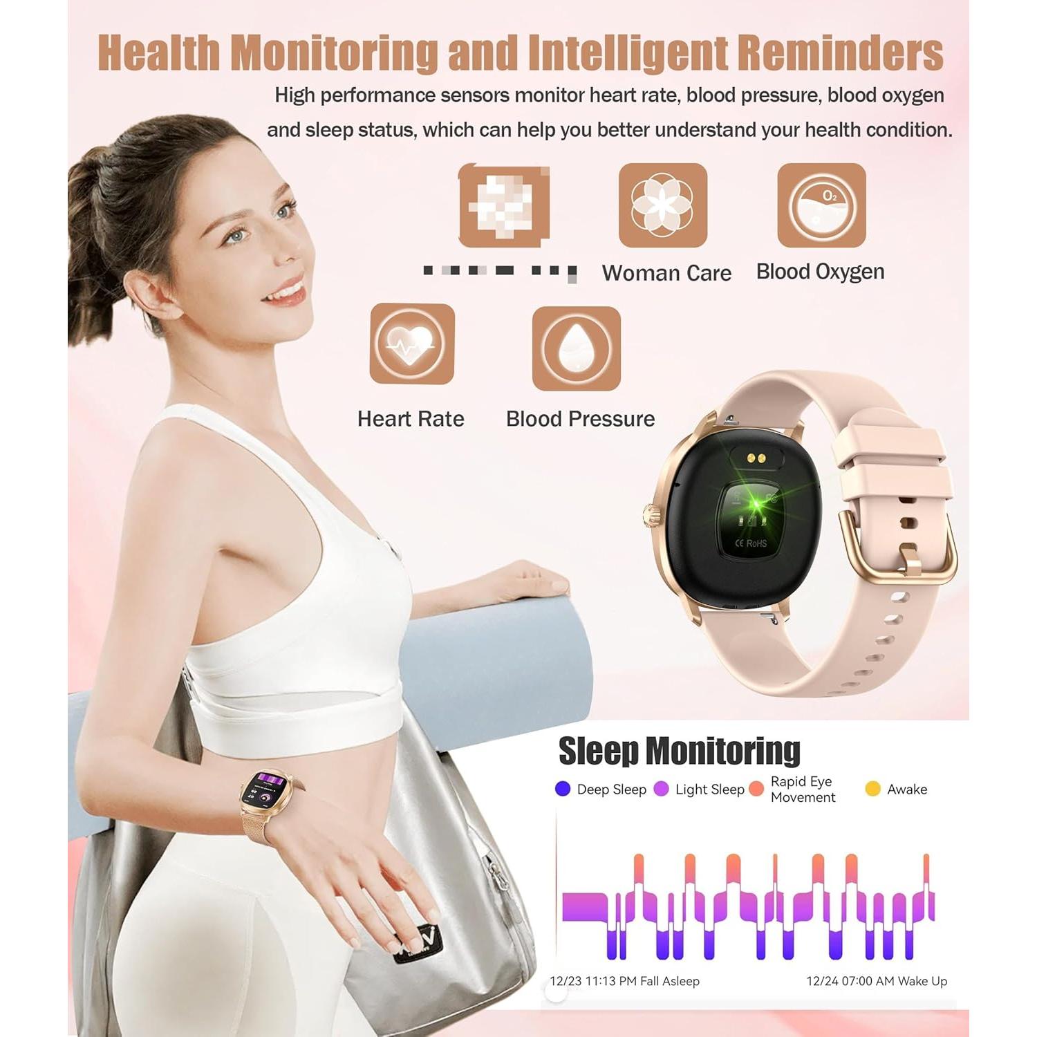 Reloj Deportivo Inteligente GLPYR H58 Dorado 1.72" IP68