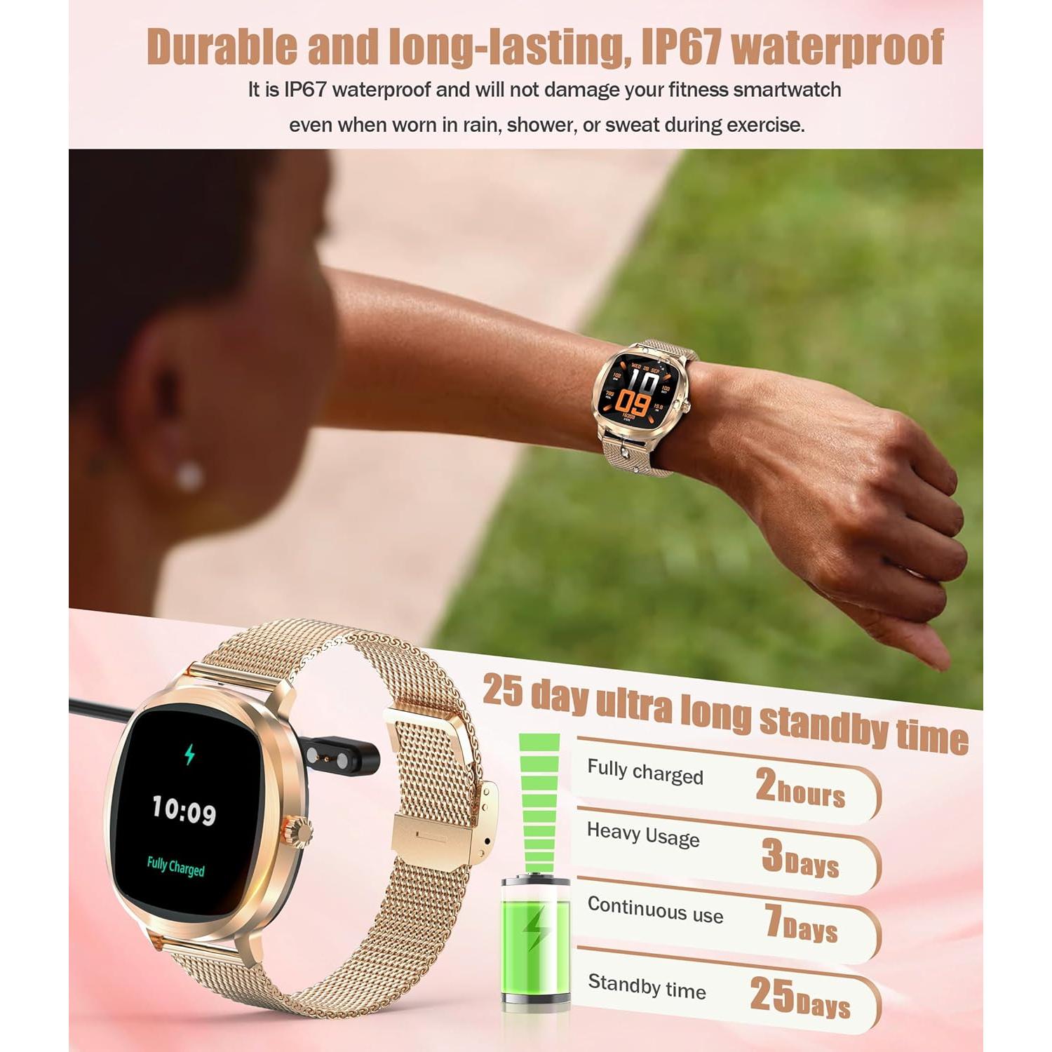 Reloj Deportivo Inteligente GLPYR H58 Dorado 1.72" IP68