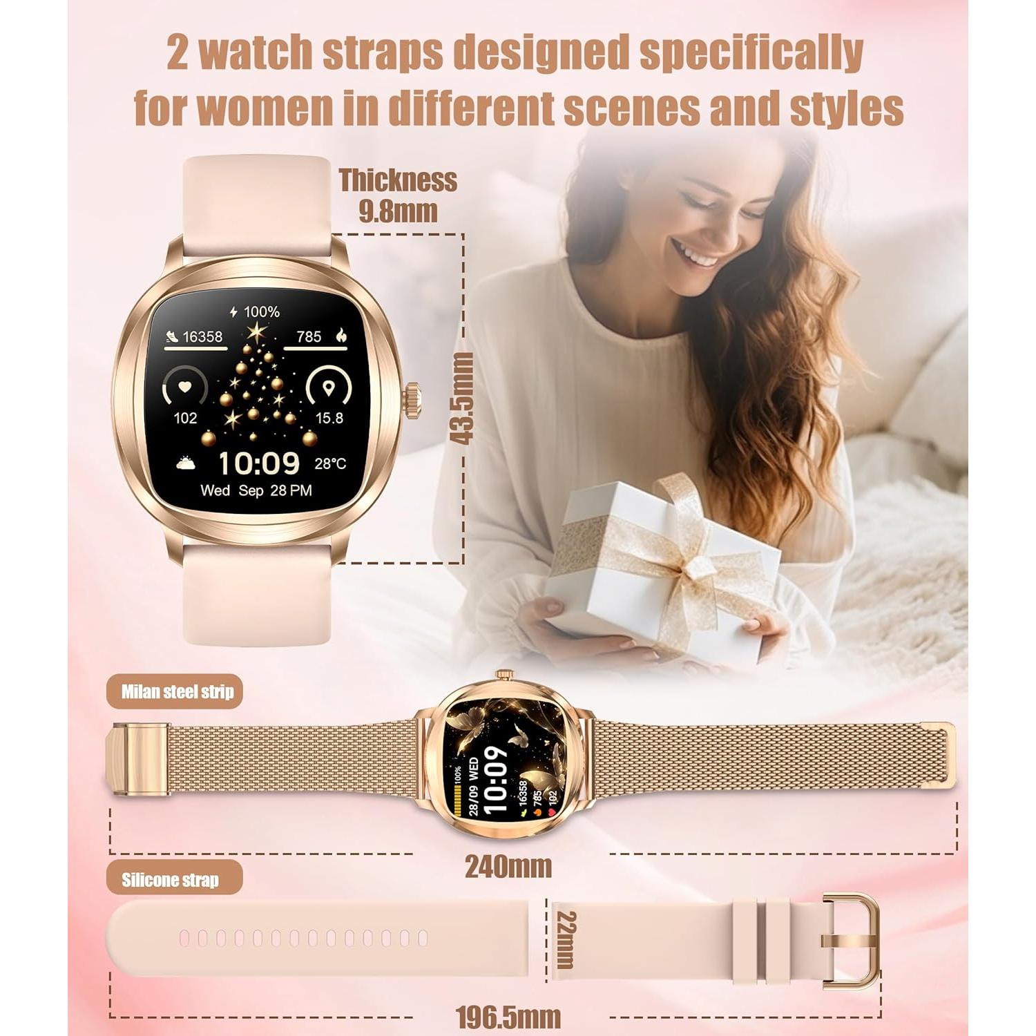 Reloj Deportivo Inteligente GLPYR H58 Dorado 1.72" IP68