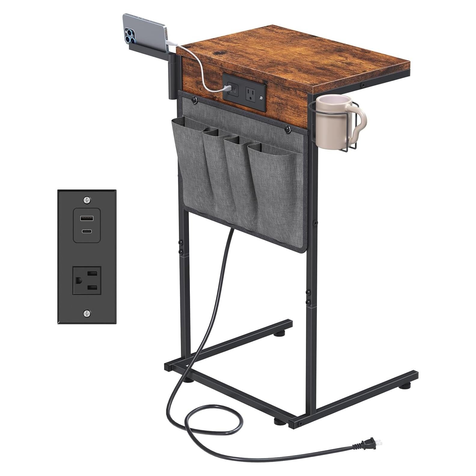 Mesa Lateral C Evermagin con Estación de Carga y Almacenamiento