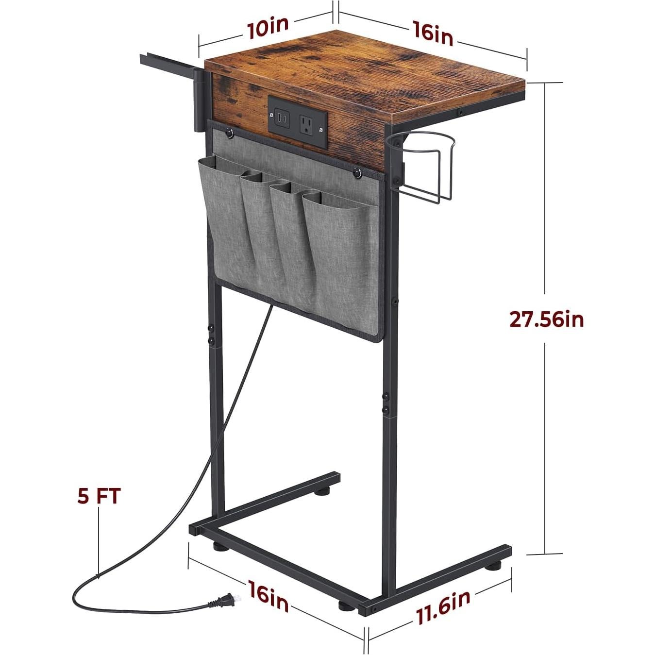 Mesa Lateral C Evermagin con Estación de Carga y Almacenamiento