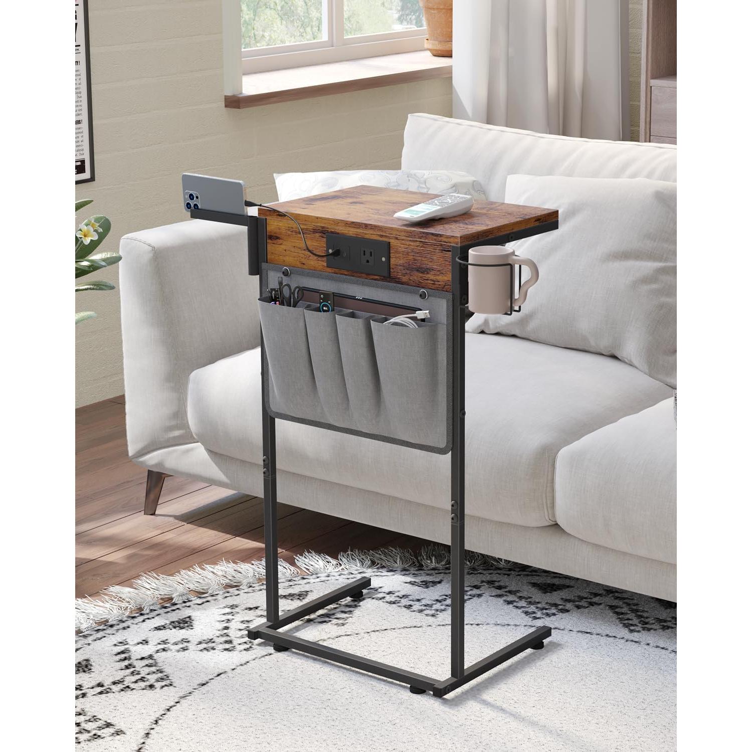 Mesa Lateral C Evermagin con Estación de Carga y Almacenamiento