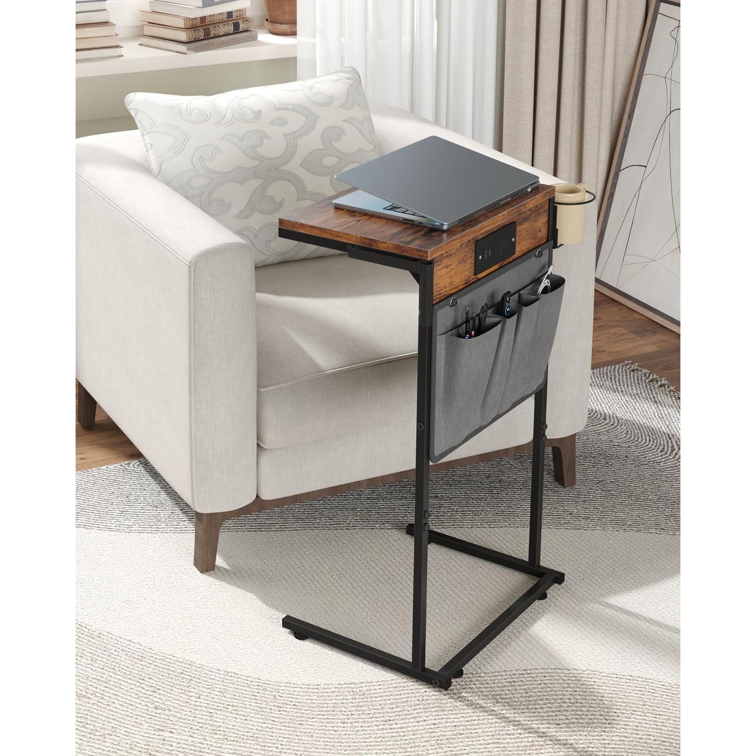 Mesa Lateral C Evermagin con Estación de Carga y Almacenamiento