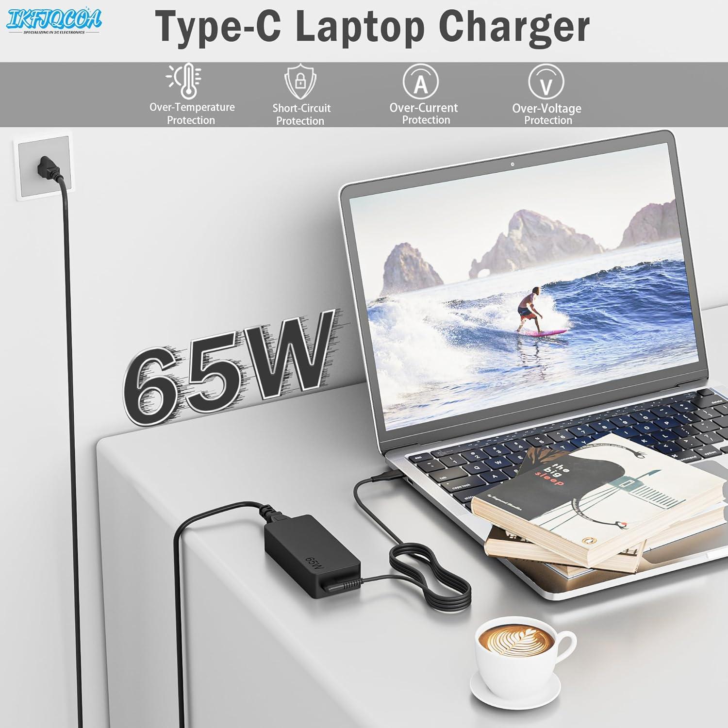 Cargador USB C 65W IKFJQCOA Compatible con Lenovo ThinkPad