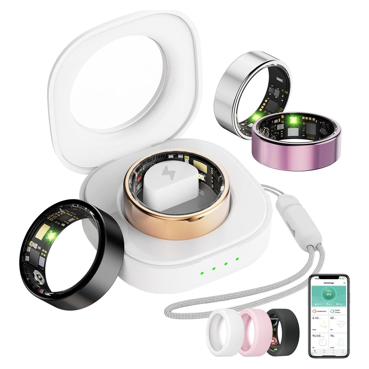 Anillo Inteligente Oucscru Plata 8# Monitoreo Salud IP68