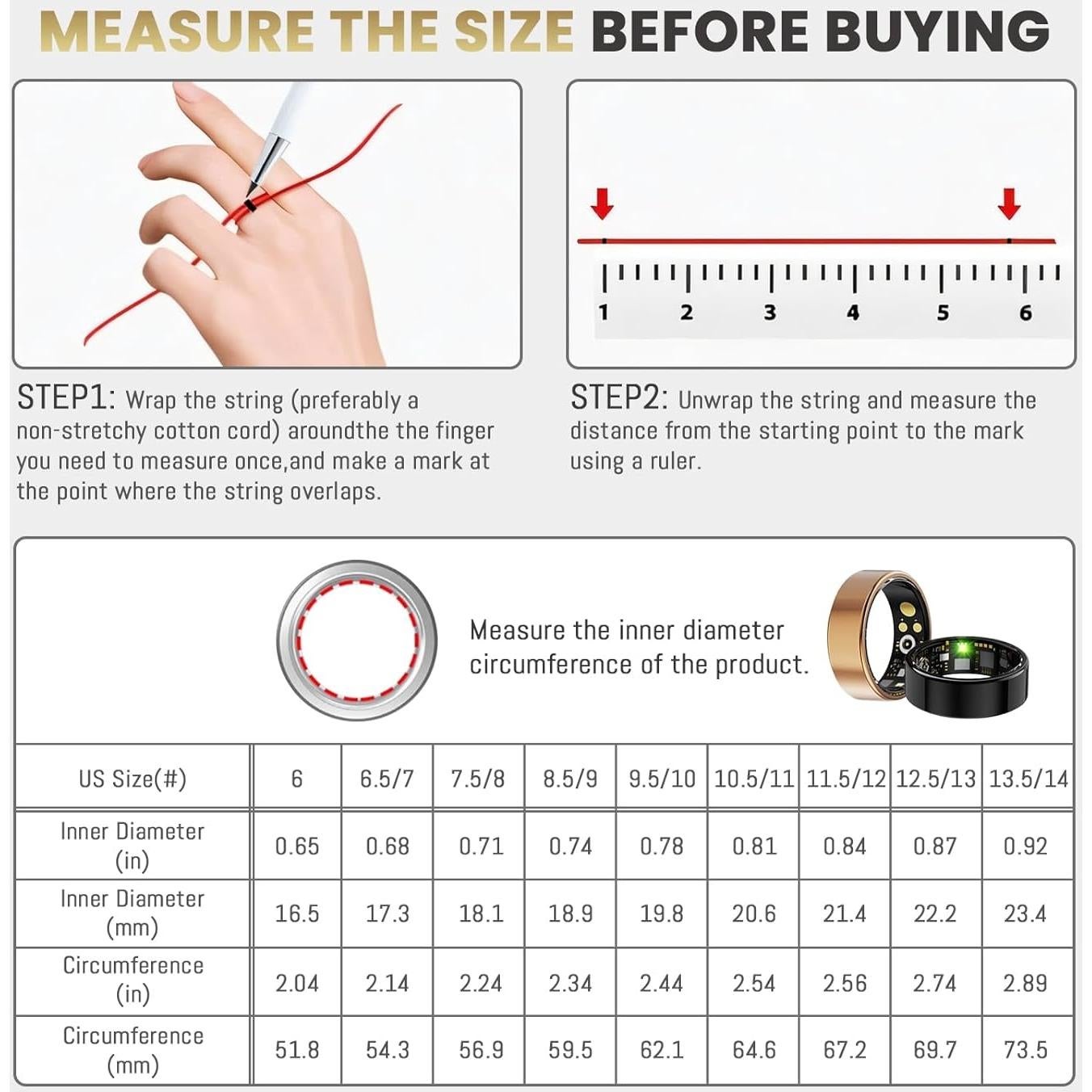 Anillo Inteligente Oucscru Plata 8# Monitoreo Salud IP68