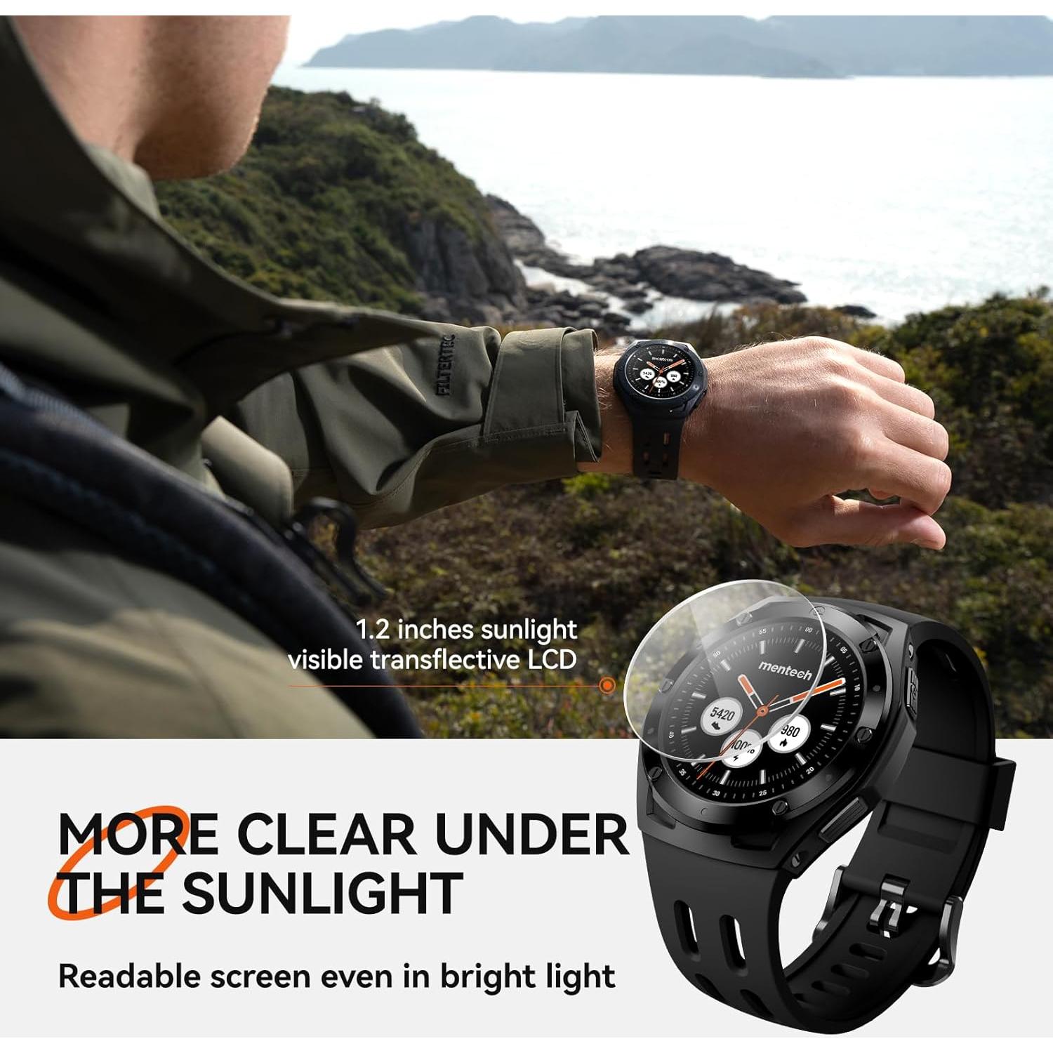 Reloj Inteligente Mentech Xe1, 110 Modos, GPS, 5ATM, Rojo Lava