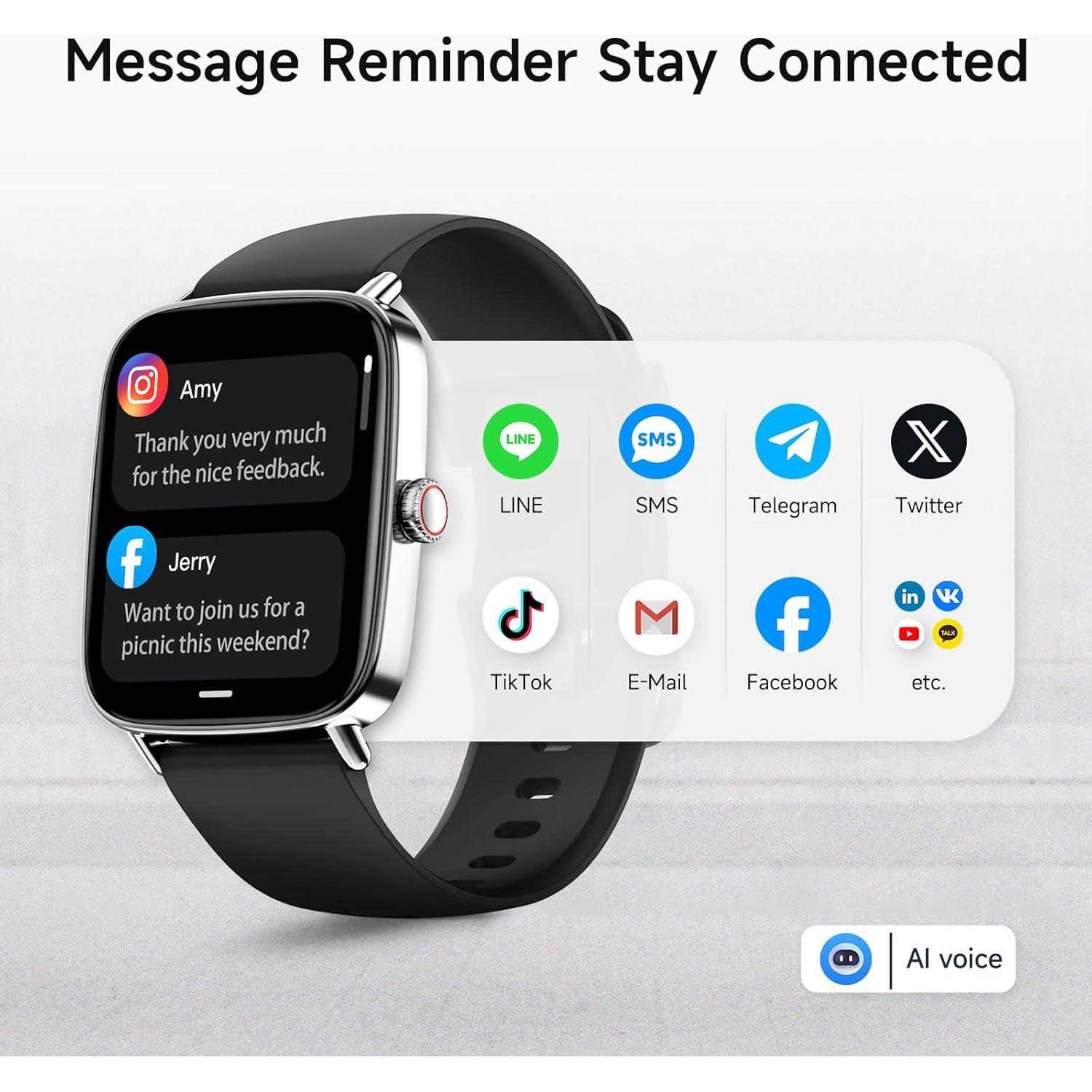 Reloj Inteligente AEAC 1.85" Bluetooth IP68 Fitness Salud