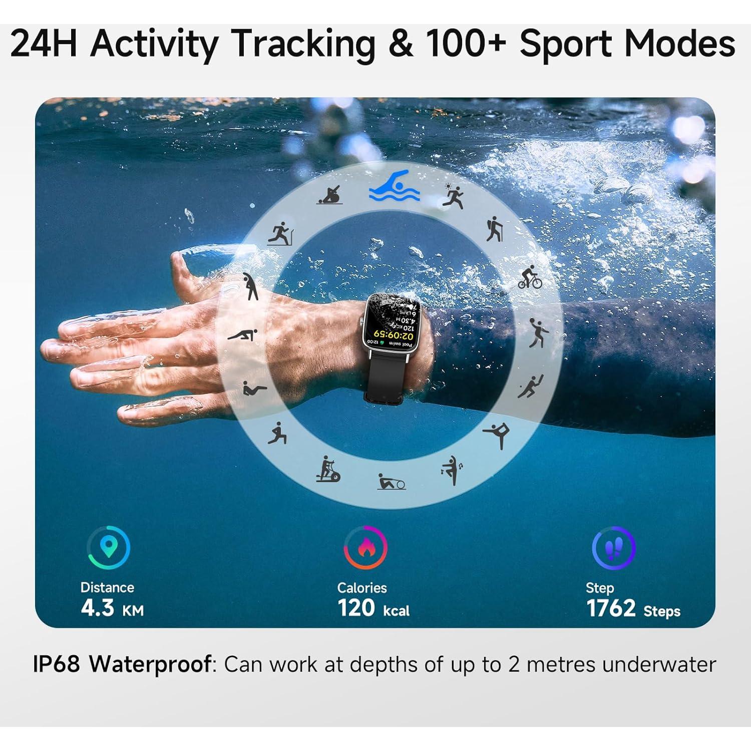 Reloj Inteligente AEAC 1.85" Bluetooth IP68 Fitness Salud