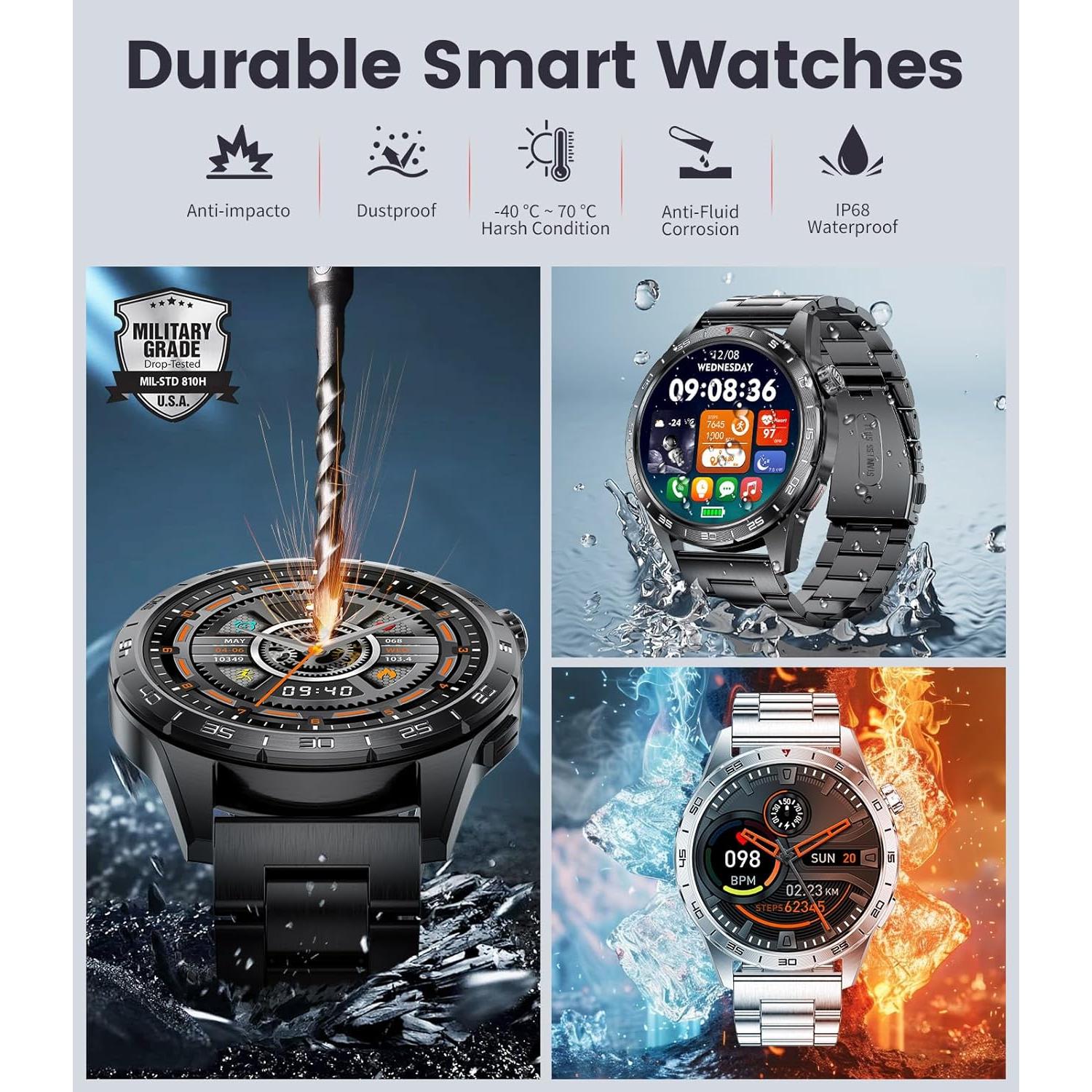 Reloj Inteligente SUNKTA Hombre 1.43" AMOLED IP68 Fitness