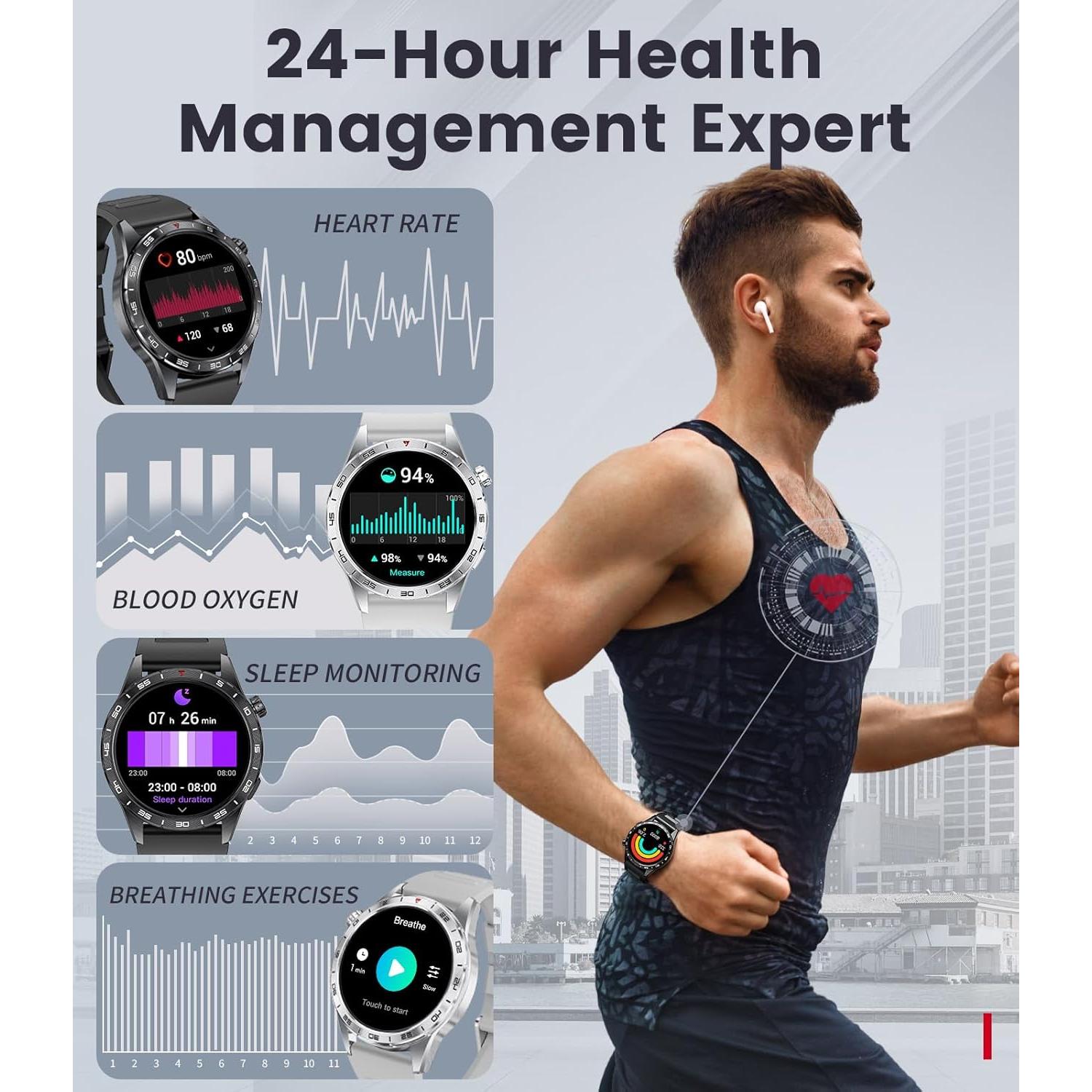 Reloj Inteligente SUNKTA Hombre 1.43" AMOLED IP68 Fitness