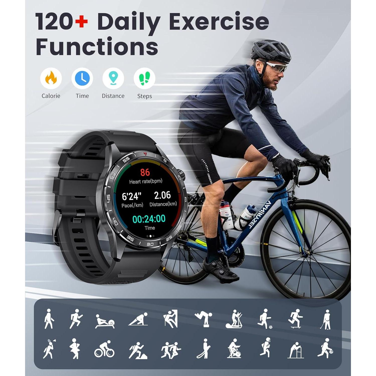 Reloj Inteligente SUNKTA Hombre 1.43" AMOLED IP68 Fitness