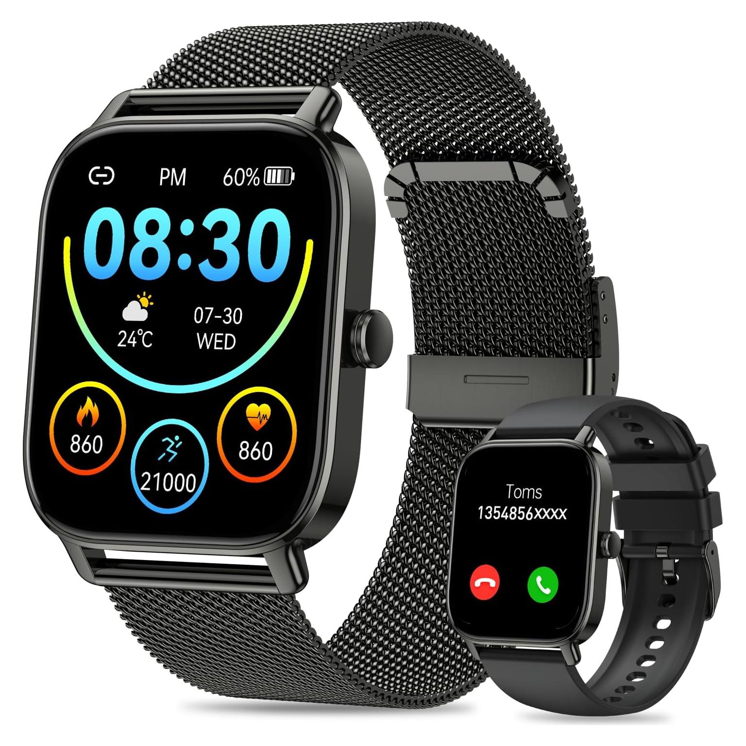 Reloj Inteligente Fitness P91 Negro - Monitoreo Salud y Llamadas