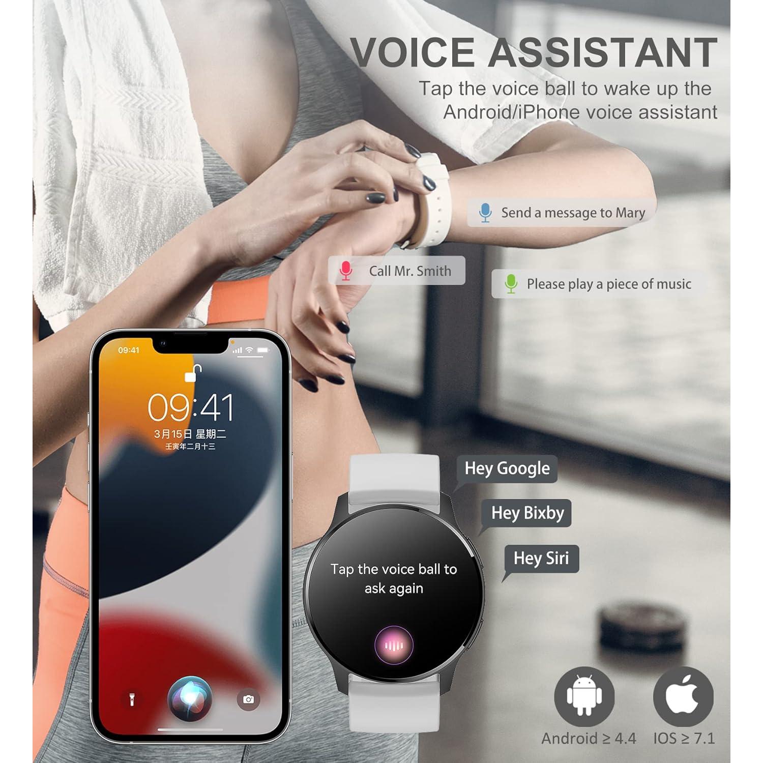 Reloj Inteligente Fitness Iaret Negro 1.32" Pantalla Táctil HD