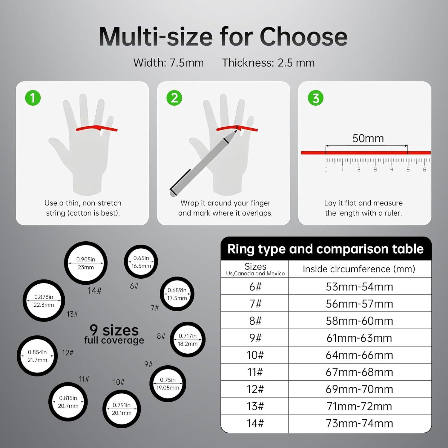 Anillo Inteligente Xiaobi TM22 Plata 8# Fitness Salud 5ATM