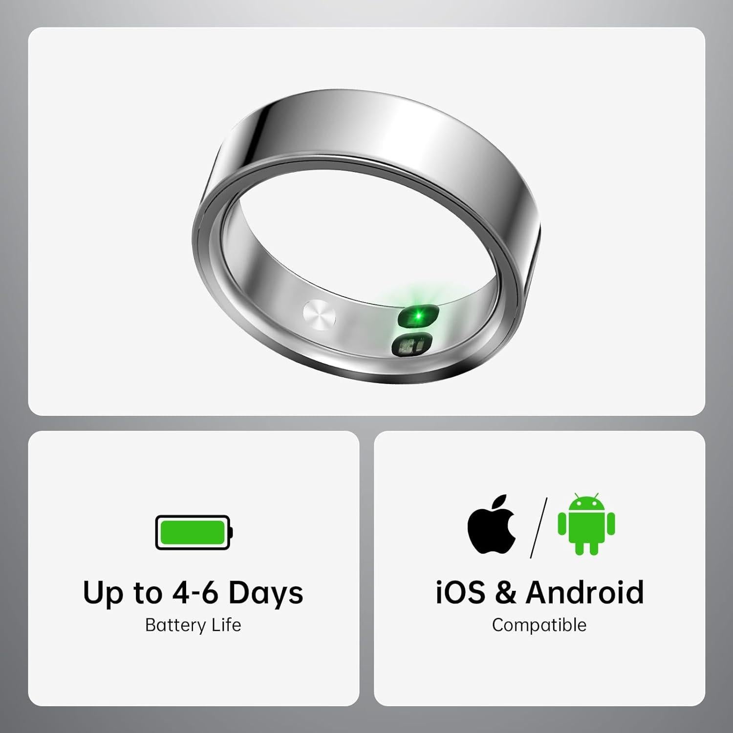 Anillo Inteligente Xiaobi TM22 Plata 8# Fitness Salud 5ATM